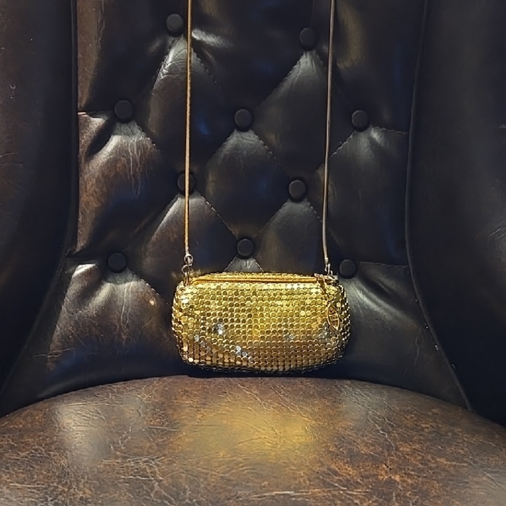 Glamorous Gold Sequin Crossbody Bag